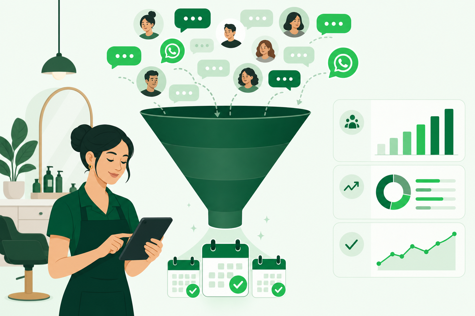 El embudo de citas por WhatsApp: de mensaje a reserva