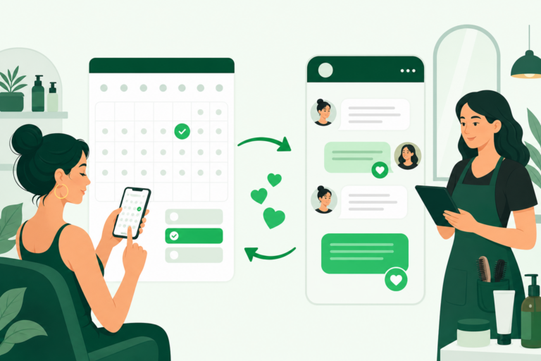 Reservas online centro de estética: enlace o WhatsApp